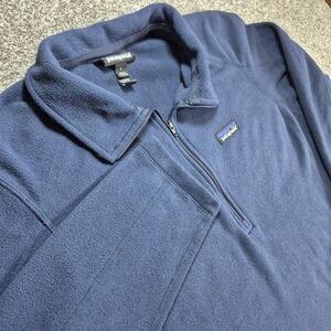 Patagonia Micro D Fleece Pullover Womens Large Navy Blue 1/4 Zip